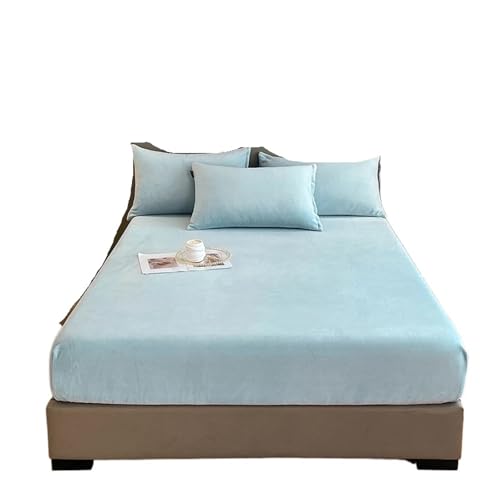 Flanell-Bettlaken, Flanell-Spannbetttuch, weich, bequem, einfarbig, Matratzenbezug, Winter, warmes Spannbetttuch, Samtstoff, Bettschutz (Farbe 9,140 x 200 x 25 cm, 1 Stück) von JHSDHYD