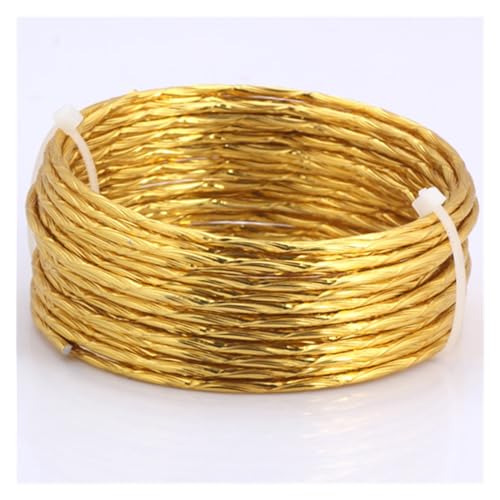 JHSDHYD Aludraht 1M/5M 2,0 mm Verschiedene Muster Aluminiumdraht Gold/Silber weicher Handwerksdraht vielseitig einsetzbar DIY handgefertigte Schmuckherstellung(2mm Gold D,5M) von JHSDHYD