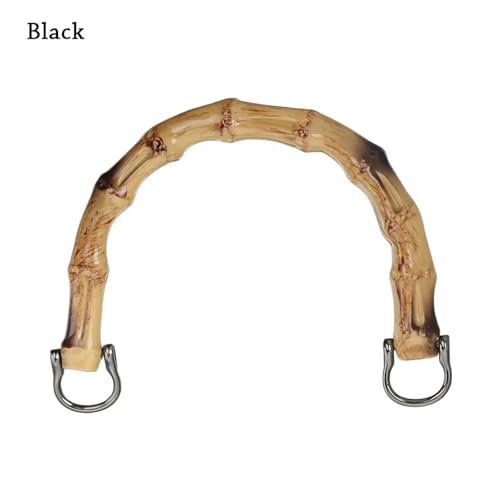 JHSDHYD Bambus taschengriff 1 Stück Bambus-Taschengriffe mit Schnalle, DIY, Abnehmbarer Handtaschenbandgriff, Schultertaschengurt, Geschenkbox-Griff, handgefertigtes Taschenzubehör(A-Black) von JHSDHYD