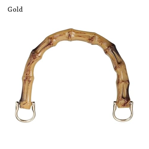 JHSDHYD Bambus taschengriff 1 Stück Bambus-Taschengriffe mit Schnalle, DIY, Abnehmbarer Handtaschenbandgriff, Schultertaschengurt, Geschenkbox-Griff, handgefertigtes Taschenzubehör(A-Gold) von JHSDHYD
