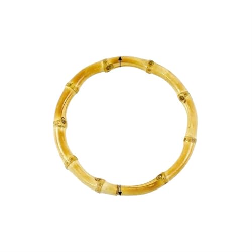 JHSDHYD Bambus taschengriff 2/4 Stück 7,5–18 cm Bambusringe Taschengriffe DIY Handarbeit Handwerk Holztaschen Verschluss Rundgriff Geldbörse Gewebtes Zubehör(LightYellow-10cm,2Pcs) von JHSDHYD