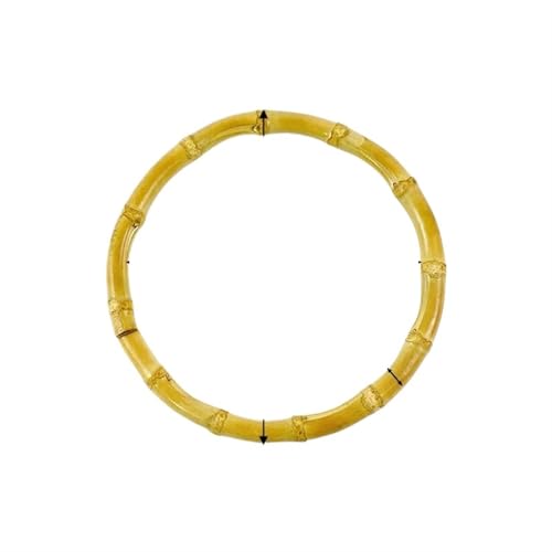JHSDHYD Bambus taschengriff 2/4 Stück 7,5–18 cm Bambusringe Taschengriffe DIY Handarbeit Handwerk Holztaschen Verschluss Rundgriff Geldbörse Gewebtes Zubehör(LightYellow-12cm,4Pcs) von JHSDHYD