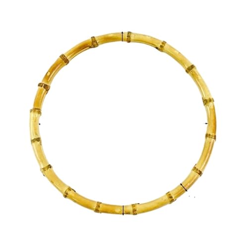 JHSDHYD Bambus taschengriff 2/4 Stück 7,5–18 cm Bambusringe Taschengriffe DIY Handarbeit Handwerk Holztaschen Verschluss Rundgriff Geldbörse Gewebtes Zubehör(LightYellow-15cm,4Pcs) von JHSDHYD