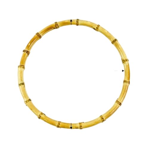 JHSDHYD Bambus taschengriff 2/4 Stück 7,5–18 cm Bambusringe Taschengriffe DIY Handarbeit Handwerk Holztaschen Verschluss Rundgriff Geldbörse Gewebtes Zubehör(LightYellow-18cm,4Pcs) von JHSDHYD