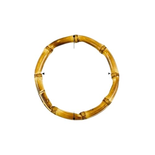 JHSDHYD Bambus taschengriff 2/4 Stück 7,5–18 cm Bambusringe Taschengriffe DIY Handarbeit Handwerk Holztaschen Verschluss Rundgriff Geldbörse Gewebtes Zubehör(MidYellow-10cm,4Pcs) von JHSDHYD