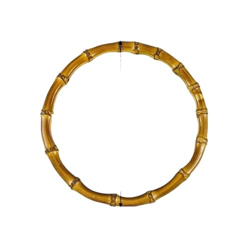 JHSDHYD Bambus taschengriff 2/4 Stück 7,5–18 cm Bambusringe Taschengriffe DIY Handarbeit Handwerk Holztaschen Verschluss Rundgriff Geldbörse Gewebtes Zubehör(MidYellow-15cm,2Pcs) von JHSDHYD
