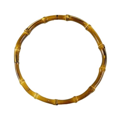 JHSDHYD Bambus taschengriff 2/4 Stück 7,5–18 cm Bambusringe Taschengriffe DIY Handarbeit Handwerk Holztaschen Verschluss Rundgriff Geldbörse Gewebtes Zubehör(MidYellow-18cm,4Pcs) von JHSDHYD