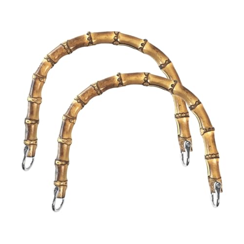JHSDHYD Bambus taschengriff 2/4 goldene Bambusgriffe for Damengeldbörsen und Handtaschen, U-förmiger Handtaschengriff zur DIY-Taschenherstellung, Griffersatz(2pcs 20x15cm B) von JHSDHYD
