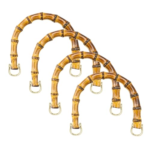 JHSDHYD Bambus taschengriff 2/4 goldene Bambusgriffe for Damengeldbörsen und Handtaschen, U-förmiger Handtaschengriff zur DIY-Taschenherstellung, Griffersatz(4pcs) von JHSDHYD
