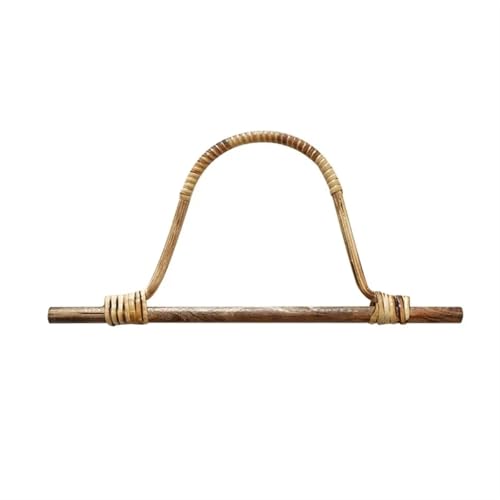 JHSDHYD Bambus taschengriff 2 stücke D Form Bambus Griffe Mit Rattan for Handtasche Geldbörse Kleiderbügel Typ Form Retro Griff DIY Einkaufstasche Zubehör(B) von JHSDHYD
