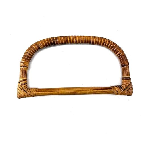 JHSDHYD Bambus taschengriff 2 stücke D Form Bambus Griffe Mit Rattan for Handtasche Geldbörse Kleiderbügel Typ Form Retro Griff DIY Einkaufstasche Zubehör(Color-A) von JHSDHYD