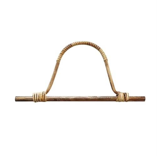 JHSDHYD Bambus taschengriff 2 stücke D Form Bambus Griffe Mit Rattan for Handtasche Geldbörse Kleiderbügel Typ Form Retro Griff DIY Einkaufstasche Zubehör(Color-B) von JHSDHYD