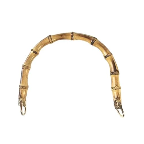 JHSDHYD Bambus taschengriff Bambus Tasche Griff Ersatz for DIY Geldbörse Machen Handtasche Einkaufstasche(Light Gold Button) von JHSDHYD