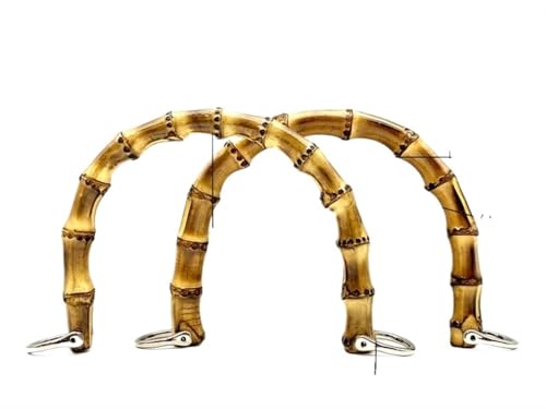 JHSDHYD Bambus taschengriff Bambusgriffe, Geldbeutelgriffe, Handtaschengriff Zur Taschenherstellung, Ersatz for Geldbeutelgriffe, U-Form, EIN Paar Pro Partie, 15,5 cm.(A Length 15.5cm,Light Gold) von JHSDHYD