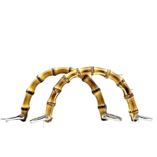 JHSDHYD Bambus taschengriff Bambusgriffe, Geldbeutelgriffe, Handtaschengriff Zur Taschenherstellung, Ersatz for Geldbeutelgriffe, U-Form, EIN Paar Pro Partie, 15,5 cm.(B Length 12.5cm,Light Gold) von JHSDHYD