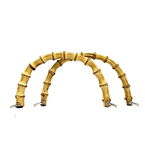 JHSDHYD Bambus taschengriff Bambusgriffe, Geldbeutelgriffe, Handtaschengriff Zur Taschenherstellung, Ersatz for Geldbeutelgriffe, U-Form, EIN Paar Pro Partie, 15,5 cm.(D Length 24cm,Bronze Buckle) von JHSDHYD