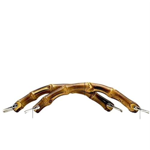 JHSDHYD Bambus taschengriff Bambusgriffe, Geldbeutelgriffe, Handtaschengriff Zur Taschenherstellung, Ersatz for Geldbeutelgriffe, U-Form, EIN Paar Pro Partie, 15,5 cm.(F Length 19cm,Light Gold) von JHSDHYD