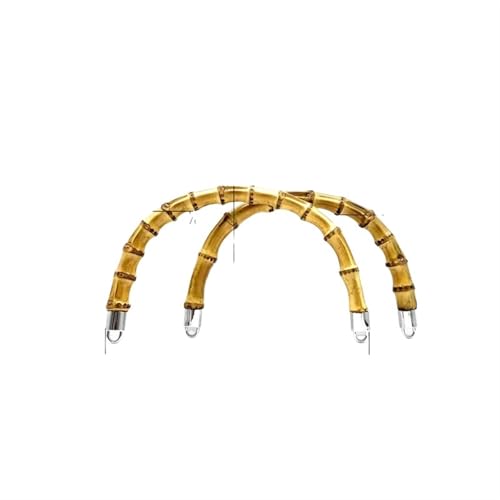 JHSDHYD Bambus taschengriff Bambusgriffe, Geldbeutelgriffe, Handtaschengriff Zur Taschenherstellung, Ersatz for Geldbeutelgriffe, U-Form, EIN Paar Pro Partie, 15,5 cm.(G Length 12.5cm,Light Gold) von JHSDHYD