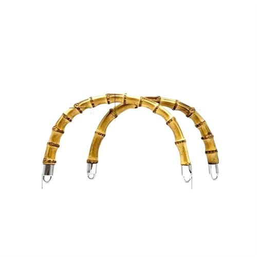 JHSDHYD Bambus taschengriff Bambusgriffe, Geldbeutelgriffe, Handtaschengriff Zur Taschenherstellung, Ersatz for Geldbeutelgriffe, U-Form, EIN Paar Pro Partie, 15,5 cm.(H Length 15.5cm,Light Gold) von JHSDHYD