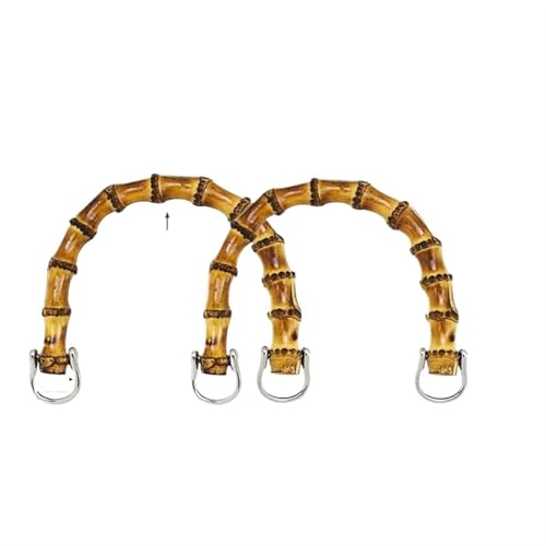 JHSDHYD Bambus taschengriff Bambusgriffe, Geldbeutelgriffe, Handtaschengriff Zur Taschenherstellung, Ersatz for Geldbeutelgriffe, U-Form, EIN Paar Pro Partie, 15,5 cm.(L Length 12.5cm,Light Gold) von JHSDHYD