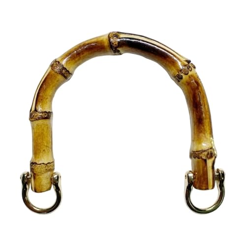 JHSDHYD Bambus taschengriff Handgefertigter Taschengriff, DIY natürlicher Taschengurt-Accessoire-Griff mit glatter Oberfläche, naturfarbener Bambus-Handtaschengriff(95mm) von JHSDHYD