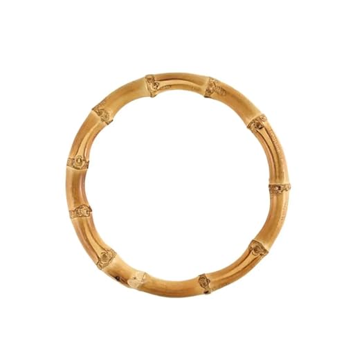 JHSDHYD Bambus taschengriff Round Shape Bamboo Handbag Band Handle Replacement DIY Making Handmade Shoulder Bag Strap Accessory Handle with Buckle(12cm) von JHSDHYD