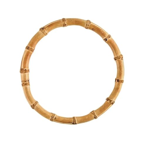 JHSDHYD Bambus taschengriff Round Shape Bamboo Handbag Band Handle Replacement DIY Making Handmade Shoulder Bag Strap Accessory Handle with Buckle(13cm) von JHSDHYD