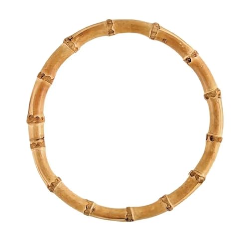 JHSDHYD Bambus taschengriff Round Shape Bamboo Handbag Band Handle Replacement DIY Making Handmade Shoulder Bag Strap Accessory Handle with Buckle(17cm) von JHSDHYD
