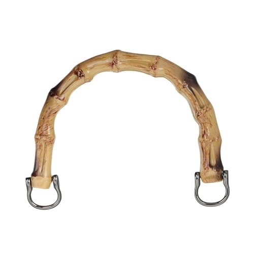 JHSDHYD Bambus taschengriff Runder Bambus-Handtaschenband-Griff, Ersatz, DIY, handgefertigt, Schultertaschengurt, Accessoire, Geschenkbox-Griff mit Schnalle(Black) von JHSDHYD