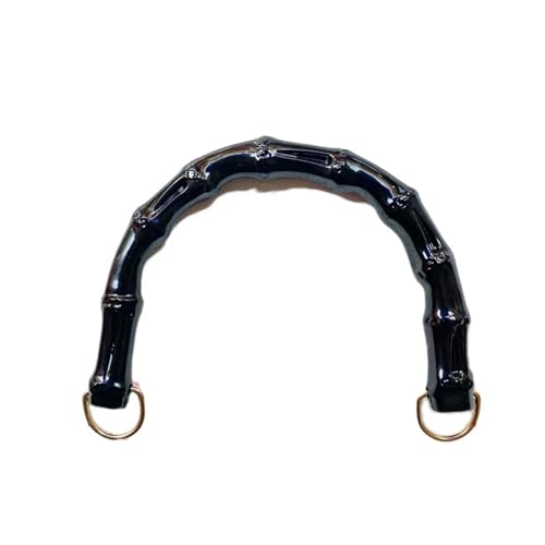 JHSDHYD Bambus taschengriff Tragegriff, gewebtes Taschenzubehör, gewebter Taschengriff, Bambusimitat-Taschengurt, Kastengriff, Plastiktaschengriff mit D-Schnalle, DIY, Schwarz(1 Big) von JHSDHYD