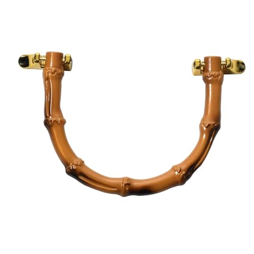 JHSDHYD Bambus taschengriff U-förmige Griffe aus Bambusimitat for DIY-Taschen. Tragegriff aus Kunststoff mit Goldener Schnalle. Gewebte Taschengriffe for Handtaschen(Brown) von JHSDHYD