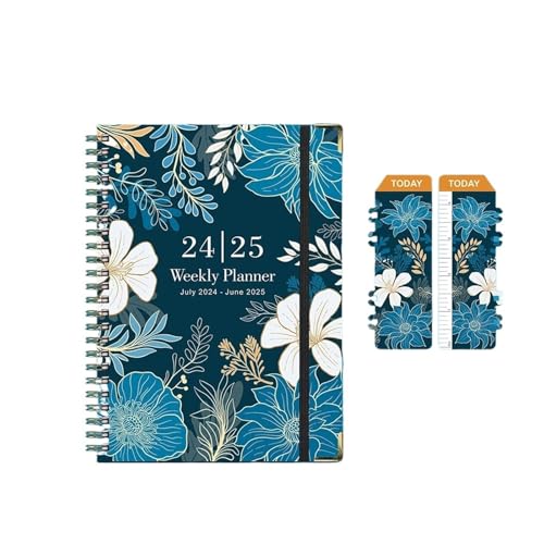 JHSDHYD Inspirierendes Notizbuch 2 stücke 71 blätter Floral Monatliche Wöchentlich Planer Agenda A5 Notebook Planer Kalender Zeitpläne Schreibwaren Schule Bürobedarf(Color2) von JHSDHYD
