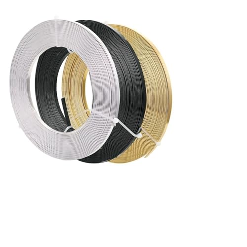 JHSDHYD Schmuckdraht 3/4 Rollen 3,0 mm/5 mm Flacher Aluminiumdraht, Basteldraht, Lünettenstreifen, Draht for die Herstellung von DIY-Schmuckstücken(5mm 10m a roll) von JHSDHYD