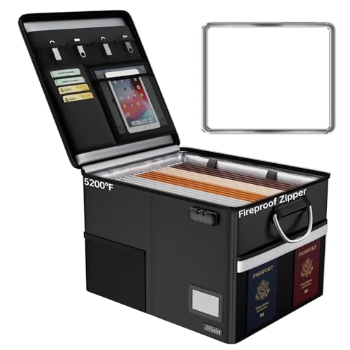 JHSafer 2,871.1 °C Feuerfeste Dokumentenbox mit Schloss, wasserdichter Aktenordner mit Griff, tragbarer, faltbarer Aktenschrank mit reflektierendem Streifen zum Aufhängen von Briefen / Rechtsmappen JHSafer 2,871.1 °C Feuerfeste Dokumentenbox mit Schloss, wasserdichter Aktenordner mit Griff, tragbarer, faltbarer Aktenschrank mit reflektierendem Streifen zum Aufhängen von Briefen / Rechtsmappen von JHSafer