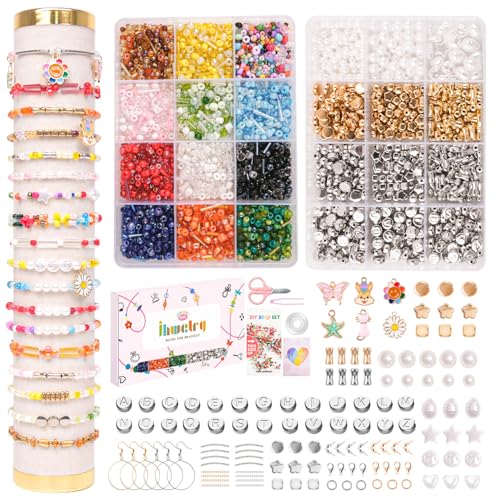 JHWELRG Selber Machen Perlen für Armbänder 2mm,3mm,4mm,mit Röhrenperlen und Niedlicher Anhänger Mini Perlen Set,Perlen Zum Auffädeln für Weihnachten DIY Bracelet Making Kit,Partys,Feiertage JHWELRG Selber Machen Perlen für Armbänder 2mm,3mm,4mm,mit Röhrenperlen und Niedlicher Anhänger Mini Perlen Set,Perlen Zum Auffädeln für Weihnachten DIY Bracelet Making Kit,Partys,Feiertage von JHWELRG