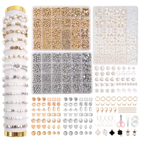JHWELRG Perlen Weiß Set,Selber Machen perlen für armbände Erwachsene Armband Perlen JHWELRG Perlen Weiß Set,Selber Machen perlen für armbände Erwachsene Armband Perlen von JHWELRG
