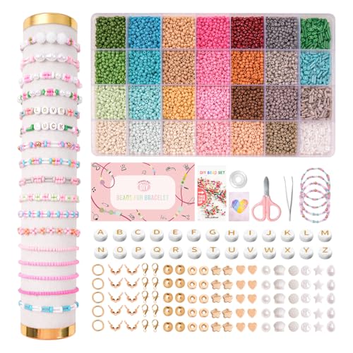 Perlen für Armbänder DIY Röhrenperlen 2 Löchern Perlen Set Armbänder Selber Machen,JHWELRG Perlen Zum Auffädeln Bastelset mit Buchstabenperlen Schmuckherstellung Kit,Geschenke für Weihnachten,Feiertag Perlen für Armbänder DIY Röhrenperlen 2 Löchern Perlen Set Armbänder Selber Machen,JHWELRG Perlen Zum Auffädeln Bastelset mit Buchstabenperlen Schmuckherstellung Kit,Geschenke für Weihnachten,Feiertag von JHWELRG