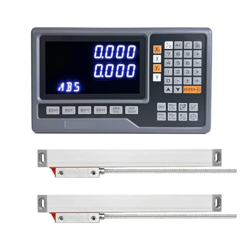 HS800-2P Fräsdrehmaschine 2-Achsen-DRO-Digitalanzeige-Kit mit großem Display und 2-teiliger hochpräziser optischer 5-µm-Encoder-Linearwaage Praktisch für Lesen(1000mm) von JHXHFJXZ