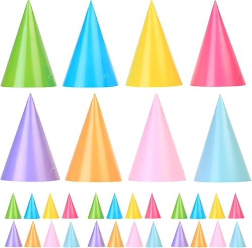 32 Stück Partyhütchen, Unique Partyhüte, Papier Krone Party Hüte, Bunte Partyhut Geburtstag Set, Schöne Kuchenkegel Geburtstag Papierhüte, für Geburtstag Dress Up Party Dekoration und Feiern(8 Farben) 32 Stück Partyhütchen, Unique Partyhüte, Papier Krone Party Hüte, Bunte Partyhut Geburtstag Set, Schöne Kuchenkegel Geburtstag Papierhüte, für Geburtstag Dress Up Party Dekoration und Feiern(8 Farben) von JHXhhthongtong