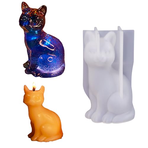 3D Katze Epoxidharz Silikonform Zum Gießen - DIY Harzform Kerzenform - Gießform Silikon (1 Stück) von JHXhhthongtong