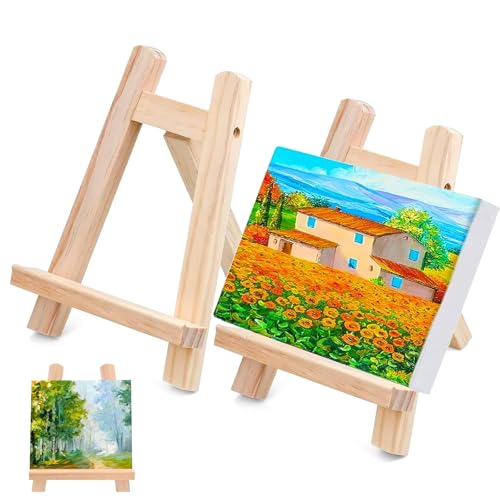 JIAAXYC Staffeleien, 2 Stück Mini-Holzstaffelei, Kleine Tischstaffelei, Staffelei aus Holz, Schreibtisch-Staffelei, für Visitenkarten, Fotoalben, Tischdekorationen, 15x20cm JIAAXYC Staffeleien, 2 Stück Mini-Holzstaffelei, Kleine Tischstaffelei, Staffelei aus Holz, Schreibtisch-Staffelei, für Visitenkarten, Fotoalben, Tischdekorationen, 15x20cm von JIAAXYC