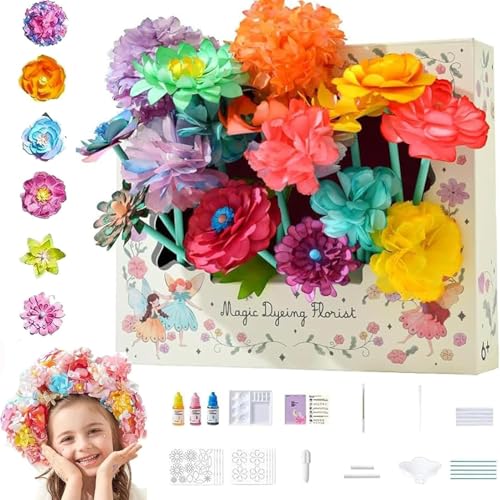 JIABAOZ BloomJoy Magic Petal Flower Art Kit, DIY Bastelset für Papierblumen, 11 Blumenarten, Erstellen Sie 3D-Blüten mit bunten Blütenblättern, unterhaltsame (A) von JIABAOZ