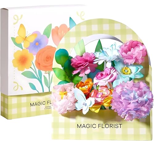 JIABAOZ BloomJoy Magic Petal Flower Art Kit, DIY Bastelset für Papierblumen, 11 Blumenarten, Erstellen Sie 3D-Blüten mit bunten Blütenblättern, unterhaltsame (B) von JIABAOZ