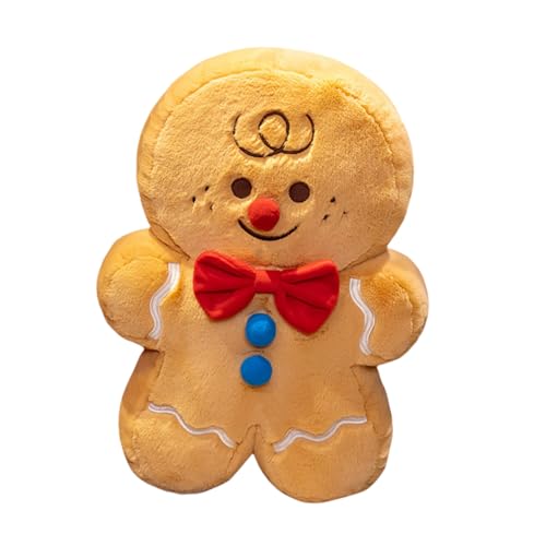 JIABAOZ Weihnachtskissen Lebkuchenmann Plüschkissen in Lebkuchenmann Elch Alter Mann Plüschpuppe Puppe Geschenk - Lebkuchenmann 45cm (45CM,Lebkuchenmann) von JIABAOZ