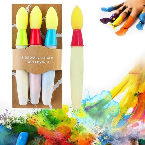 Sidewalk Chalk Paint Brush, Flüssige Straßenmalkreide, DIY Bürgersteig Kreide Pinsel Set, Künstlerpinsel,Abwaschbare Flüssigkreide zum Malen von JIABAOZ