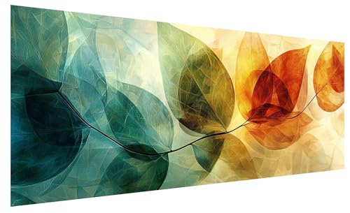 5D Diamond Painting Erwachsene Abstrakt, Diamond Painting Bilder Groß Blätter, DIY Full Drill Mosaikherstellung Bastelset, Kristall Stickerei Kreuzstich Basteln für Deko Wohnzimmer (80x30cm) C-9 von JIAGUANG