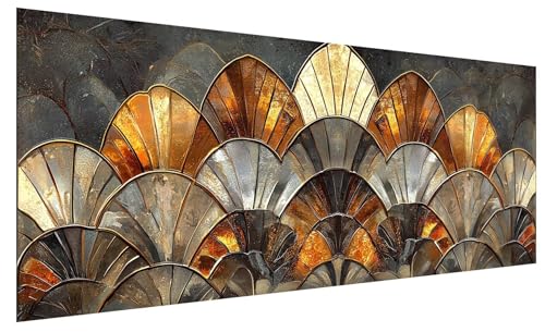 5D Diamond Painting Erwachsene Abstrakt, Diamond Painting Bilder Groß Retro, DIY Full Drill Mosaikherstellung Bastelset, Kristall Stickerei Kreuzstich Basteln für Deko Wohnzimmer (250x100cm) B-90 von JIAGUANG