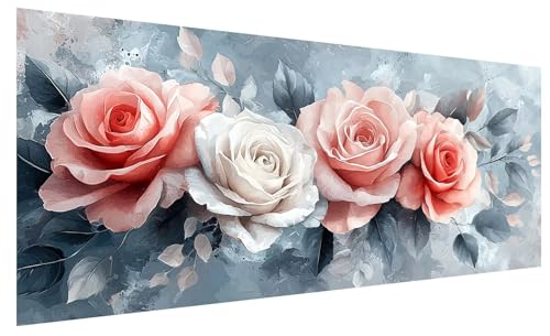 5D Diamond Painting Erwachsene Anlage, Diamond Painting Bilder Groß Rose, DIY Full Drill Mosaikherstellung Bastelset, Kristall Stickerei Kreuzstich Basteln für Zimmer Deko Wohnzimmer (200x80cm) C-5 von JIAGUANG