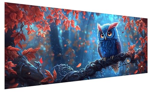 5D Diamond Painting Erwachsene Baum, Diamond Painting Bilder Groß Eule, DIY Full Drill Mosaikherstellung Bastelset, Kristall Stickerei Kreuzstich Basteln für Zimmer Deko Wohnzimmer (100x40cm) A-75 von JIAGUANG