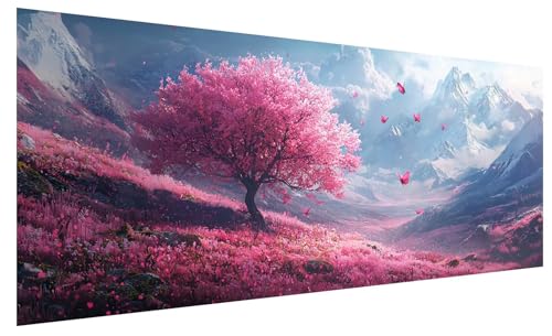 5D Diamond Painting Erwachsene Baum, Diamond Painting Bilder Groß Landschaft, DIY Full Drill Mosaikherstellung Bastelset, Kristall Stickerei Kreuzstich Basteln für Deko Wohnzimmer (150x60cm) A-7 von JIAGUANG